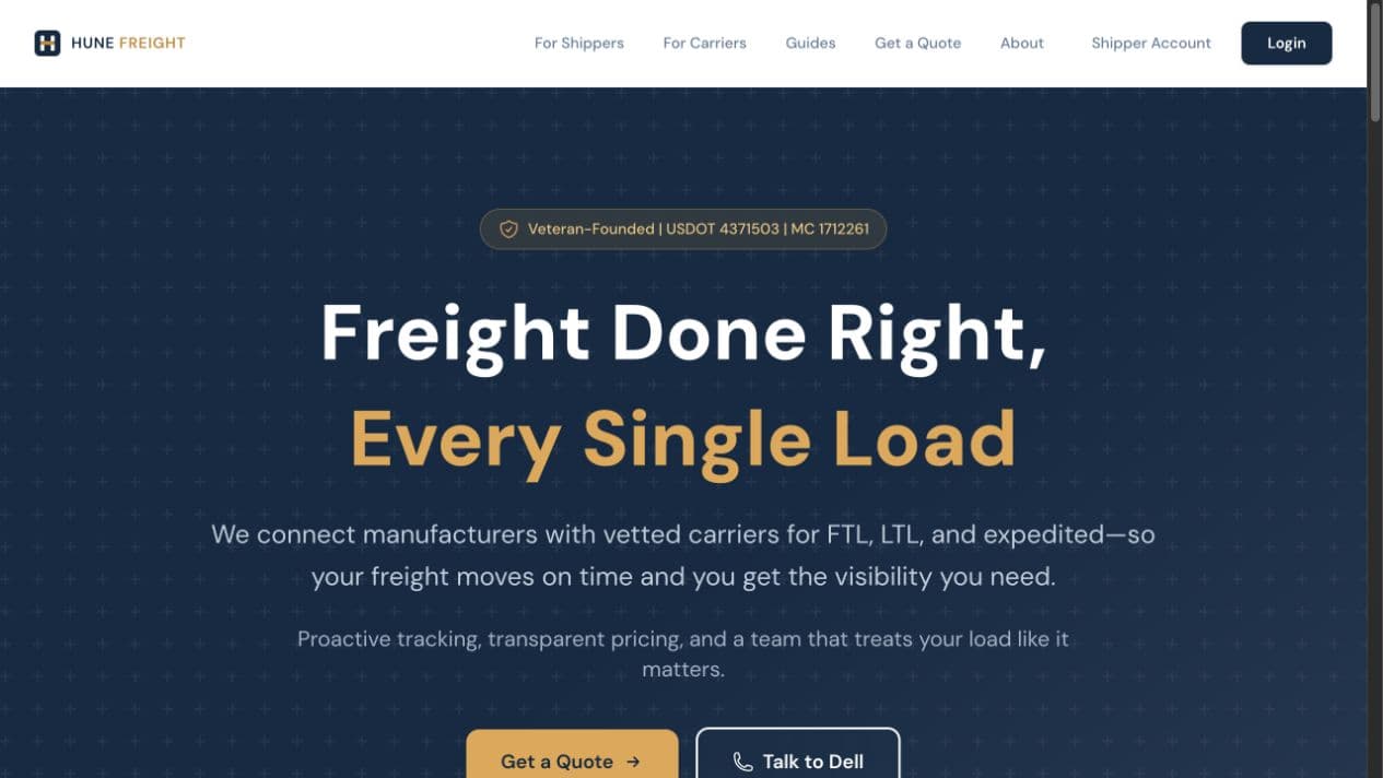 Hune Freight case study preview