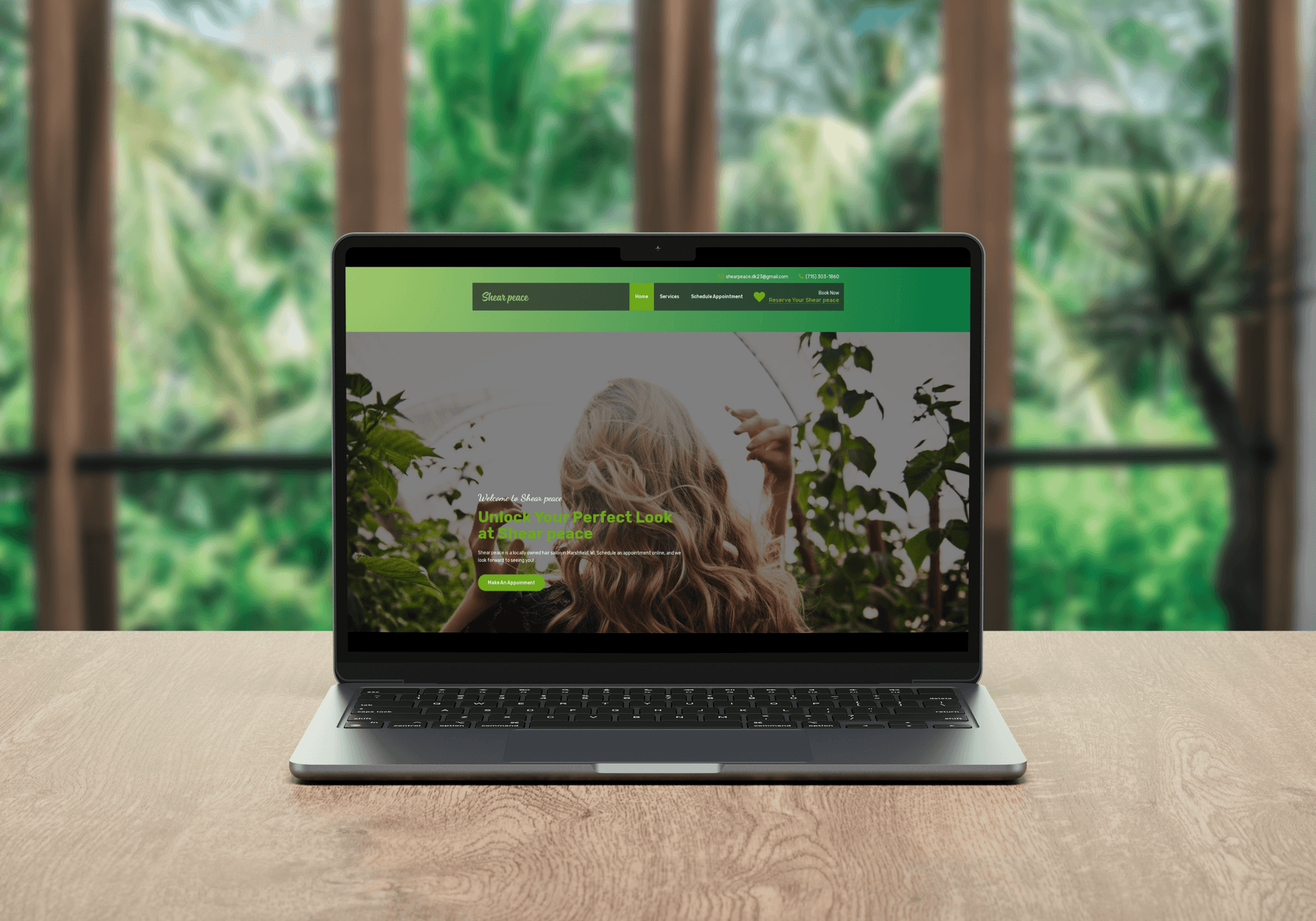Shear Peace Salon - website project by Lakeside Web Design